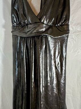 Trixxi Shimmery Black Metallic Strapless halter top